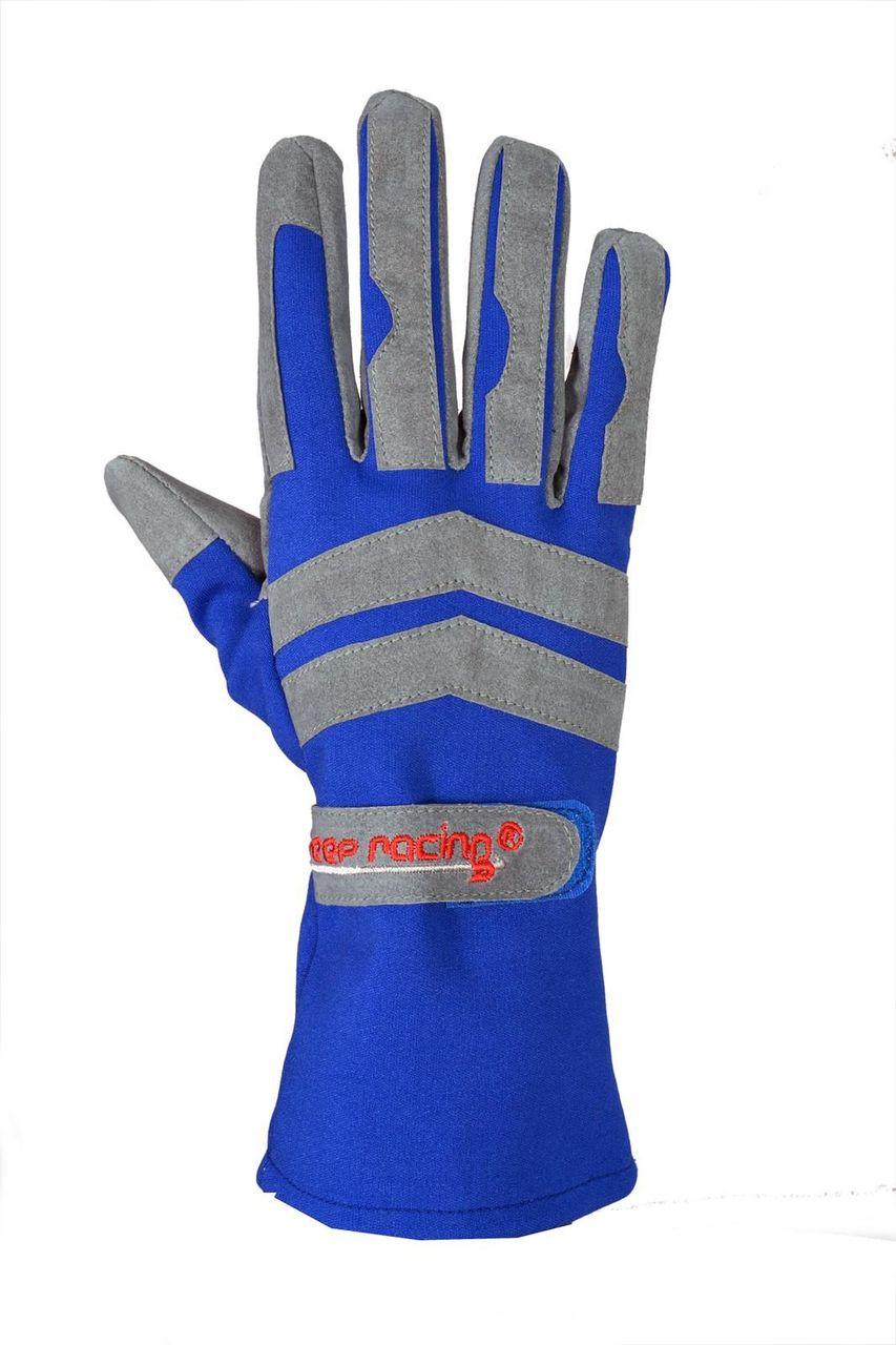 Gants de sport automobile GRIP II, gants de karting, keep-racing®, bleu, tailles 4XS à 2XL