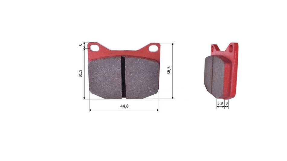 Satz Bremsbeläge (2 Stück), für K-Kart, vorne (556)