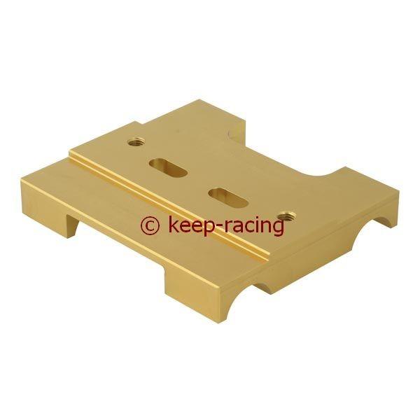 Unterteil Motorbock 28mm x 92mm, gold eloxiert