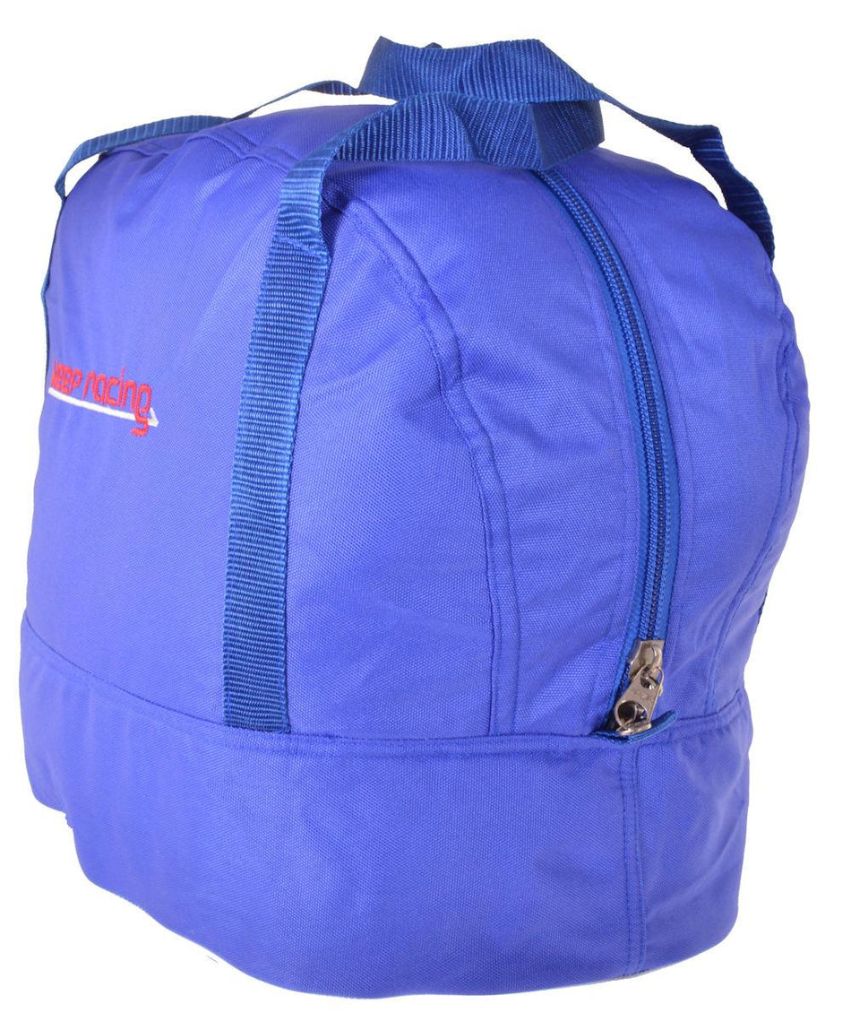 Standard Helmtasche blau, Innenfutter weiß, Reißverschluss