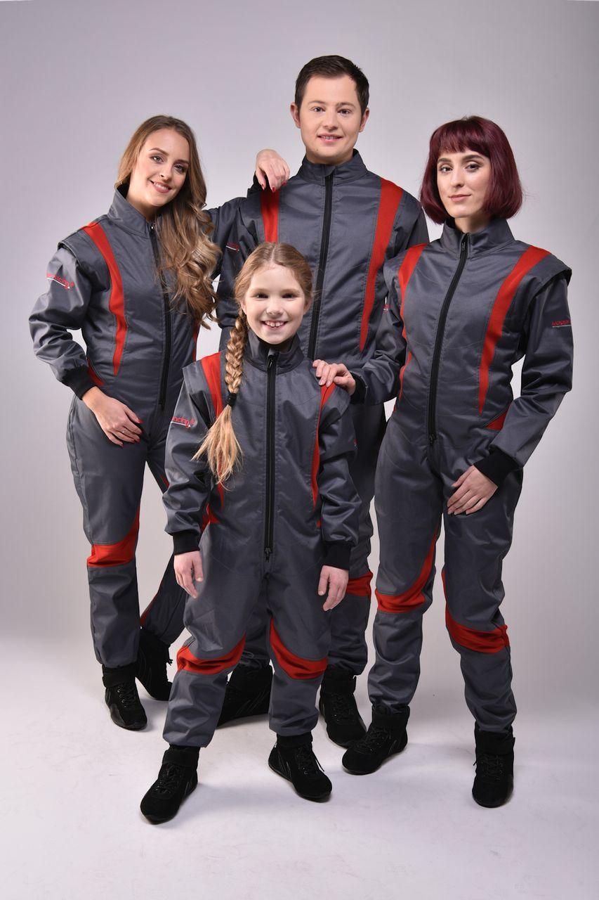 Kart- & Motorsportoverall, Modell CRUISER FLEX, anthrazit/rot, keep-racing®