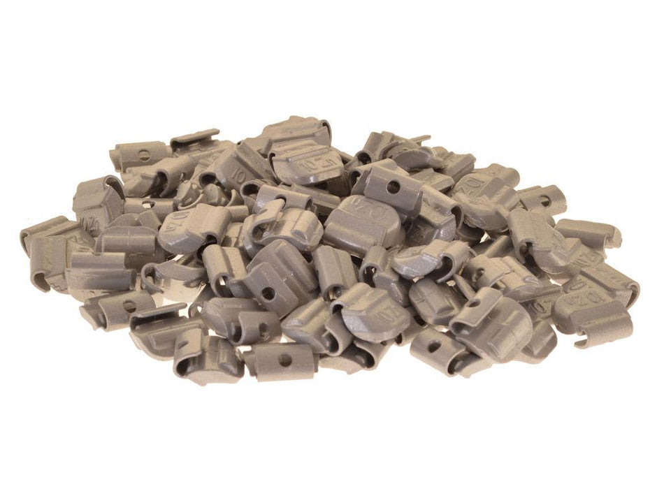 100 x 10g wheel weights for steel rims, zinc (ZN)