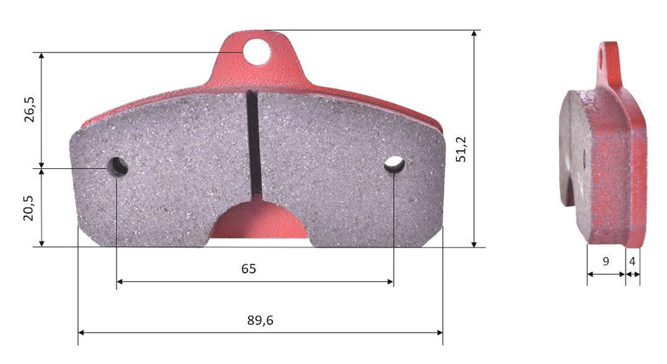 Set of brake pads (2 pieces), for Wildkart / OLLIE / RIMO / GS / EKS / ERPO / RENTAL, RR mechanical, rear (405)