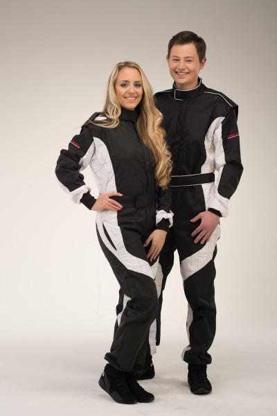 Combinaison de karting keep-racing, modèle Cruiser, noir/blanc, taille 40 (JM)