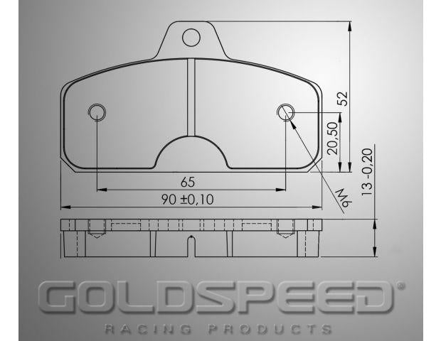 Satz Bremsbeläge (2 Stück), GOLDSPEED für KOMBI-BIREL-ERPO TYPE (15484-14)