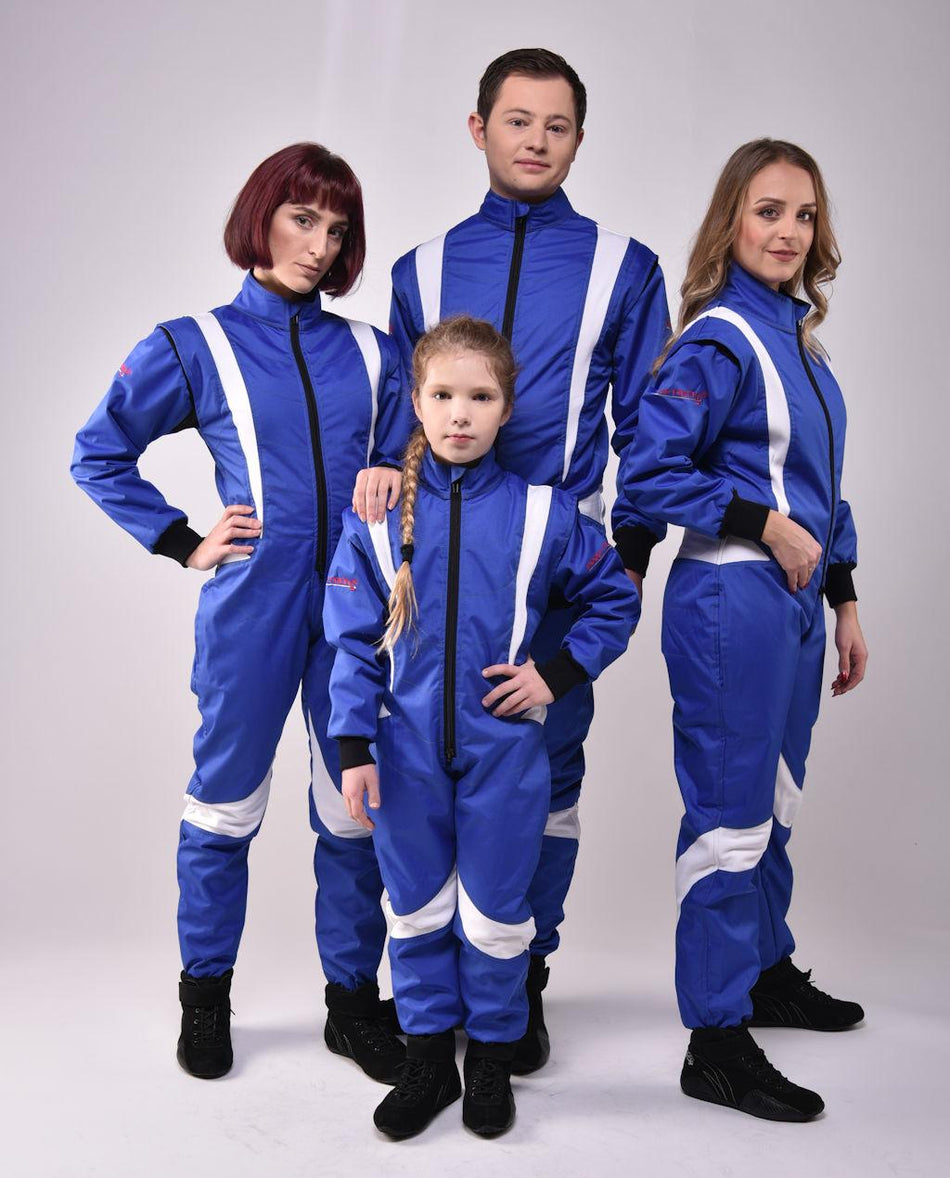 Kart- & Motorsportoverall, Modell CRUISER FLEX, blau/weiß, keep-racing®