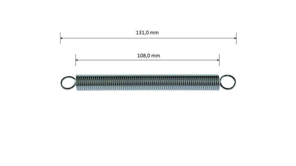Auspufffeder für Auspuffhalter, 131mm lang