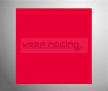 Adhesive film, license plate sticker, red