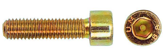 M4x10 cylinder head bolt, gold, zinc-plated