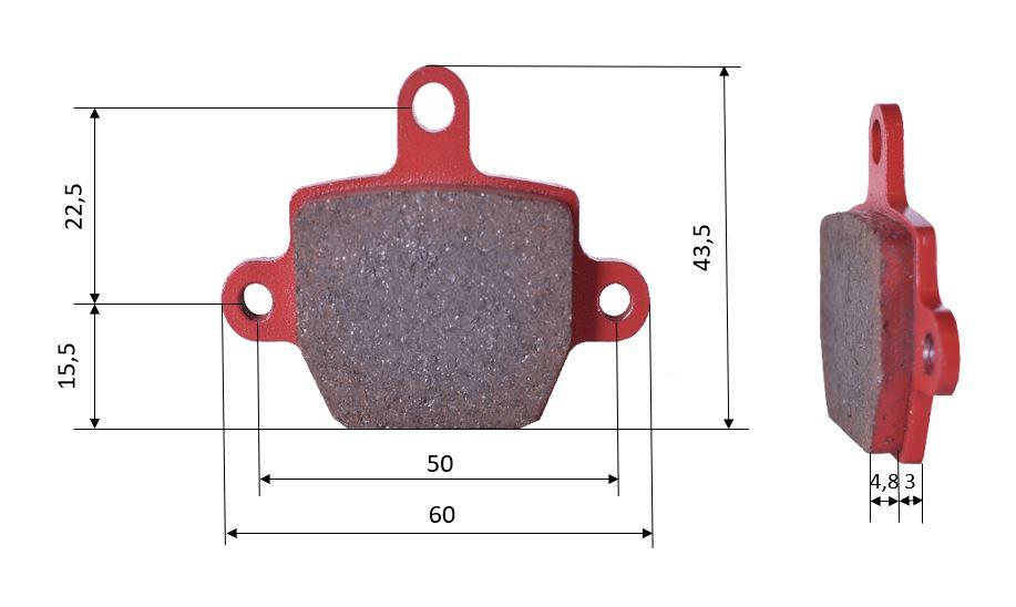 Satz Bremsbeläge (2 Stück), für RR 2x2, vorne