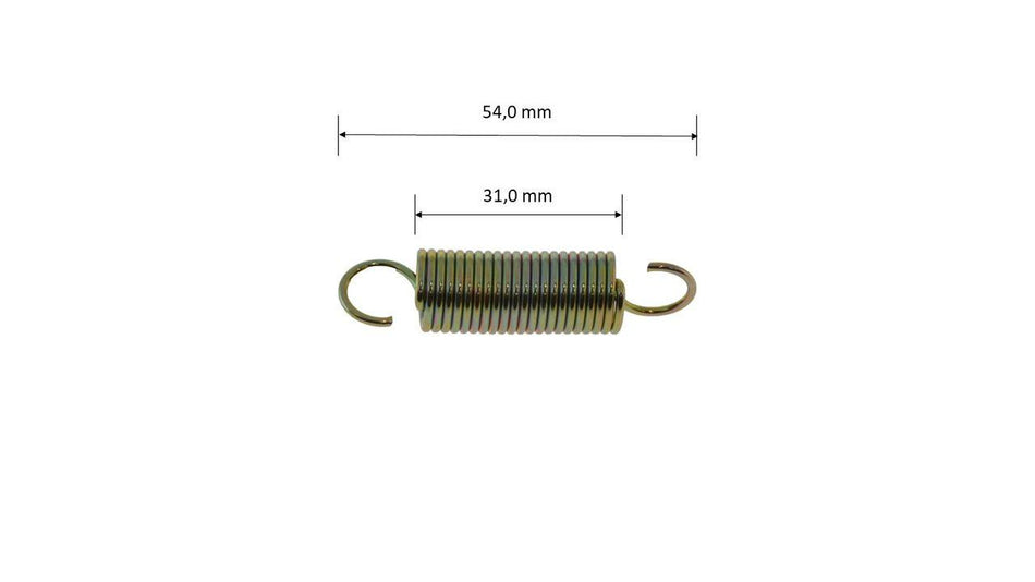Ressort d'échappement, 54 mm, anodisé doré