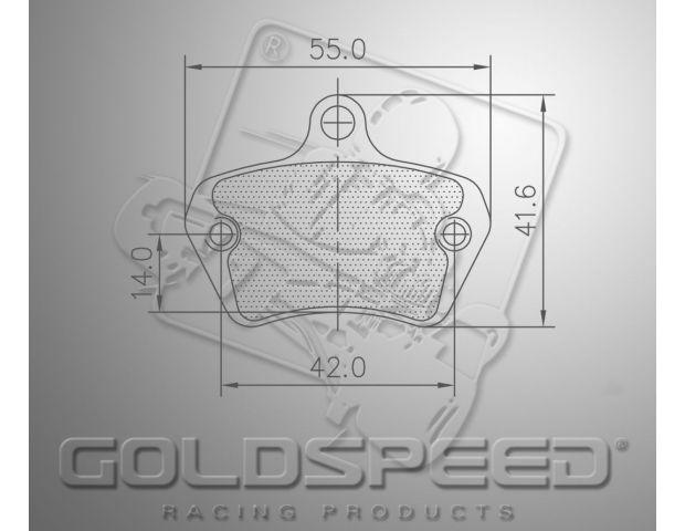 Satz Bremsbeläge (2 Stück), GOLDSPEED für TOP KART TYPE vorne (15550-14)