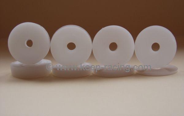 Jeu de rondelles pour sièges/supports de siège, en plastique, 40 x 8 x 2/4/6/10 mm, blanc