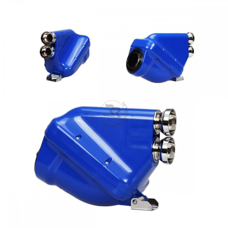 Ansauggeräuschdämpfer 23mm, blau/chrom, Typ "ACTIVE", homologiert