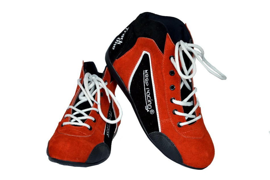 Chaussures de karting keep-racing, modèle TRACK ONE, rouges, en cuir, pointures 34 à 49
