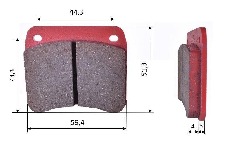 Jeu de plaquettes de frein (2 pièces), compatible avec Kart Components/Kelgate 13,5 mm, arrière (504)