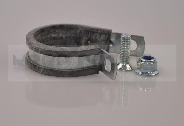Hose clamp with rubber insert (includes M6x20 countersunk screw, flanged nut)