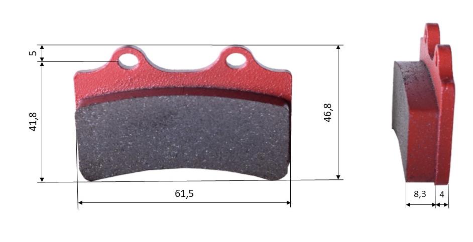 Satz Bremsbeläge (2 Stück), für HAASE RUNNER FR14, hinten (454)