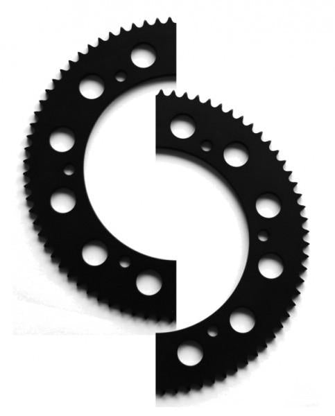 Standard Alu-Kettenblatt 428, 40-54 Zähne, Ø116, geteilt