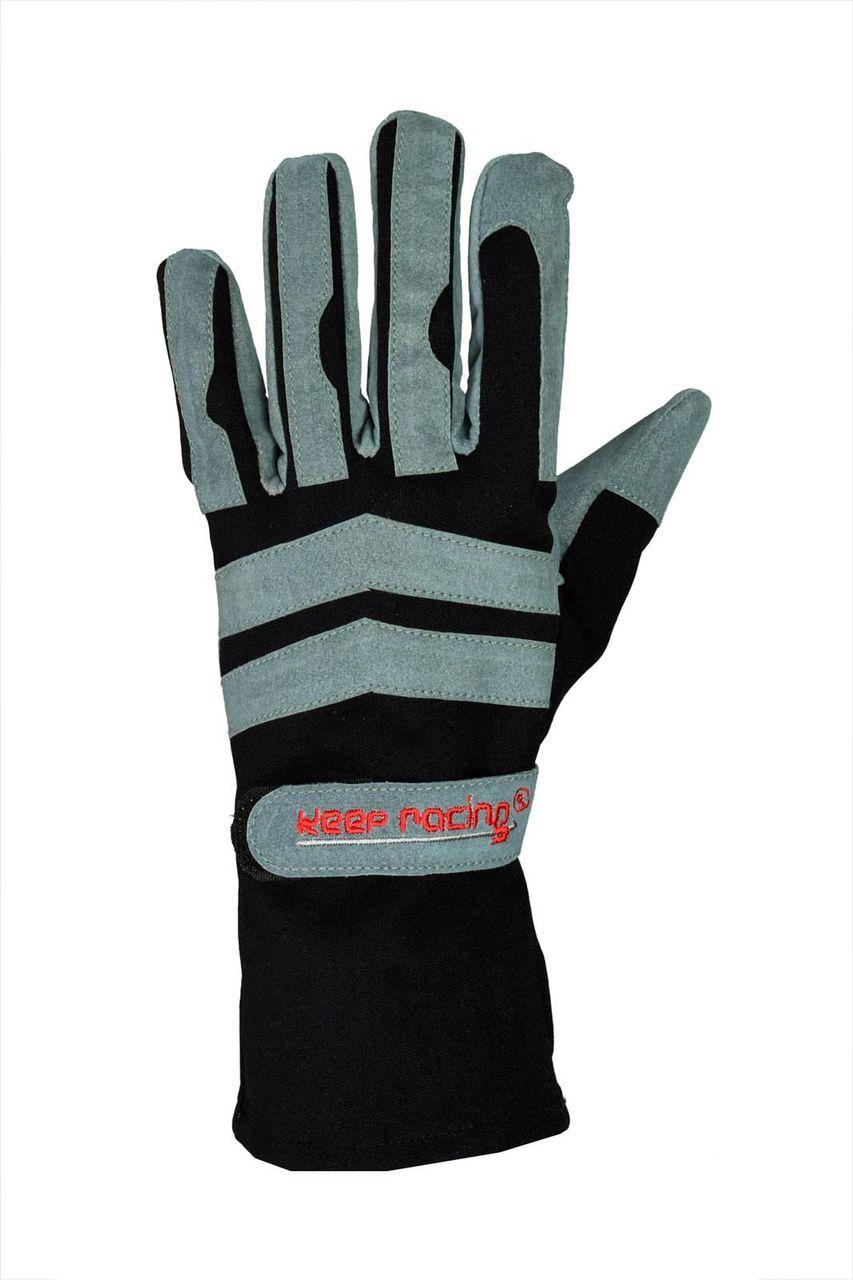 Gants de sport automobile GRIP II, gants de karting, keep-racing®, noir
