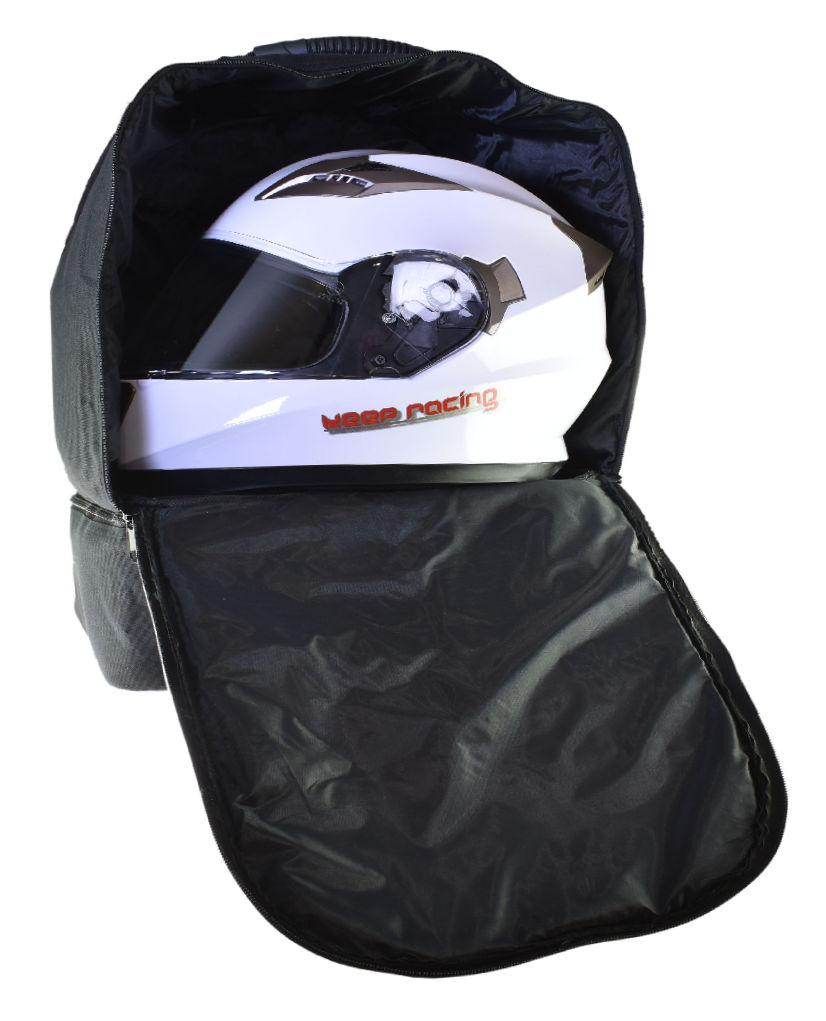 keep-racing® Helmtasche, Helmrucksack, Innenpolsterung, Tragegriff & Trageriemen, Reißverschluss, schwarz