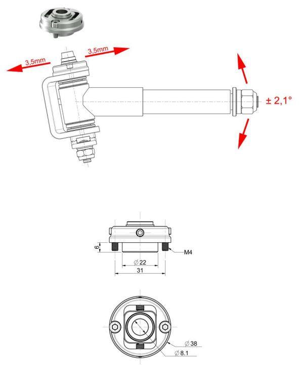 Excentrique CC-SOLVER, pour boulon de 8 mm, diamètre intérieur : 22 mm
