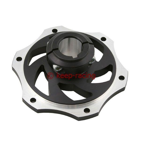 Bremsscheibenaufnahme, Aluminium, für 25mm Achse, schwarz eloxiert