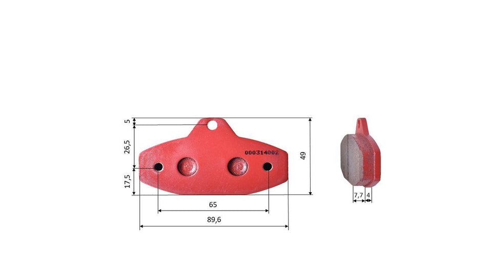 Set of brake pads (2 pieces), for SKM / EVO-2, rear (491)