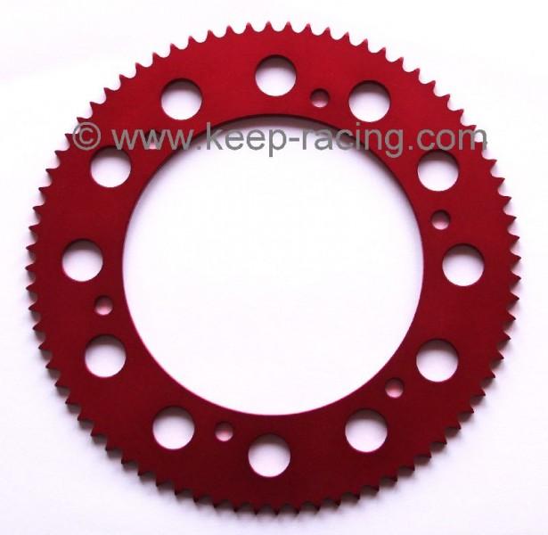 Plateau RED-LINE 219, 63 à 95 dents, aluminium, anodisé rouge