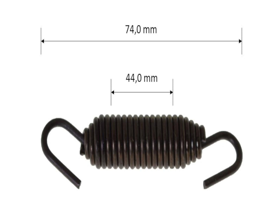 Spezial Auspufffeder, 74mm, schwarz, extra hart