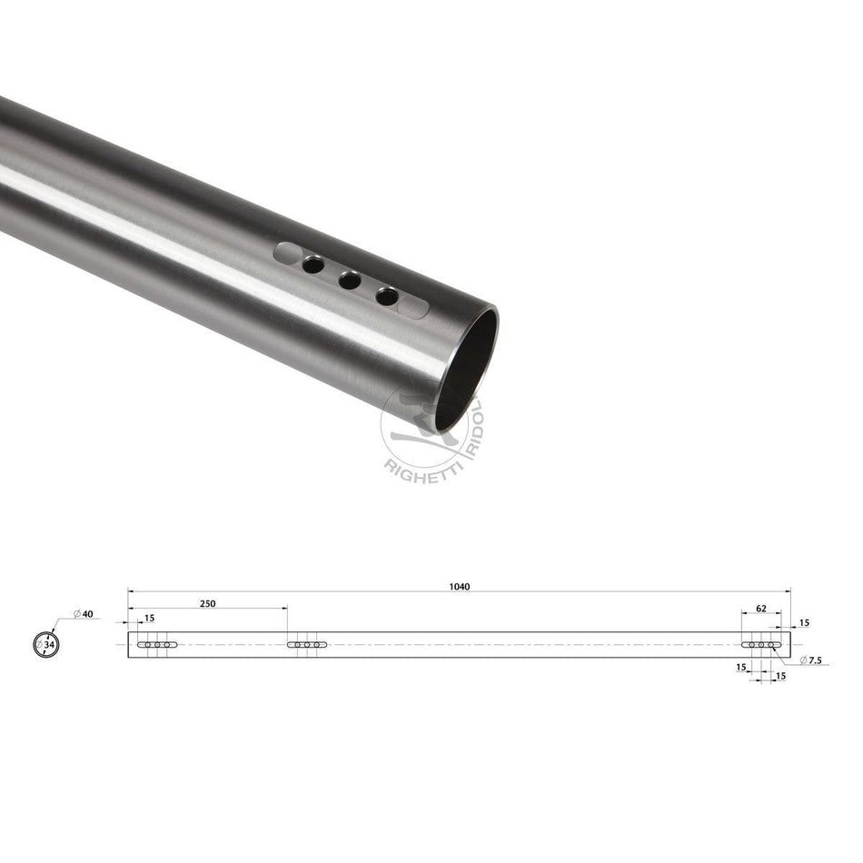 Hinterachse DD2, Stahl, 40x1040mm, Stärke 3mm, hart (C)