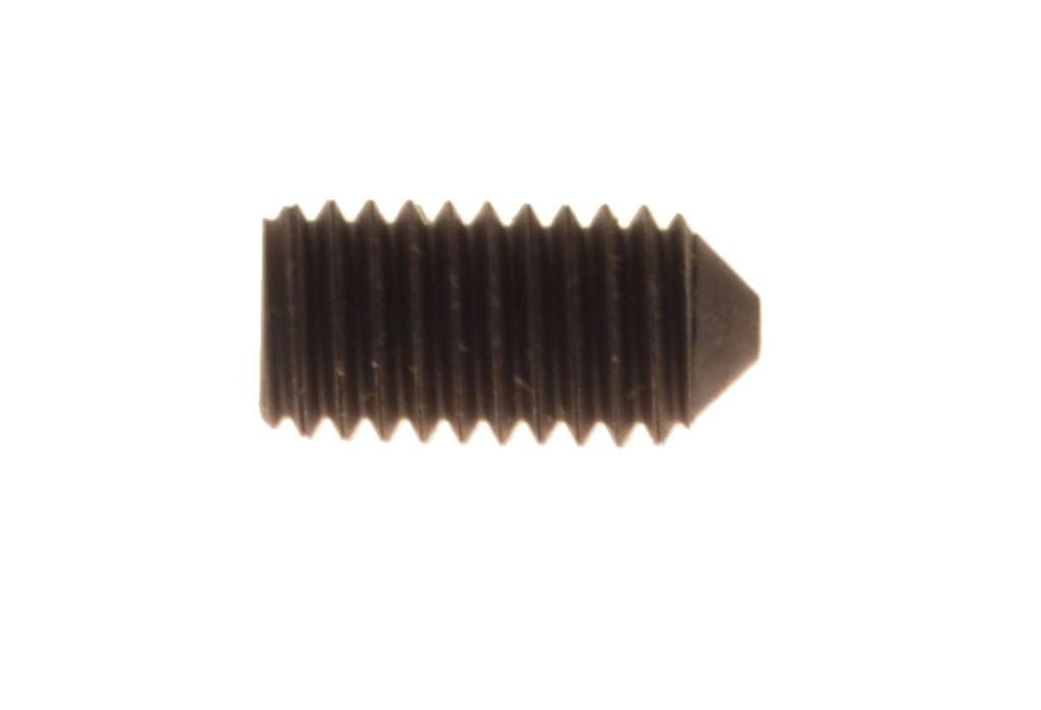 M8 x 16 mm grub screw, 1.25 mm pitch, pointed, black