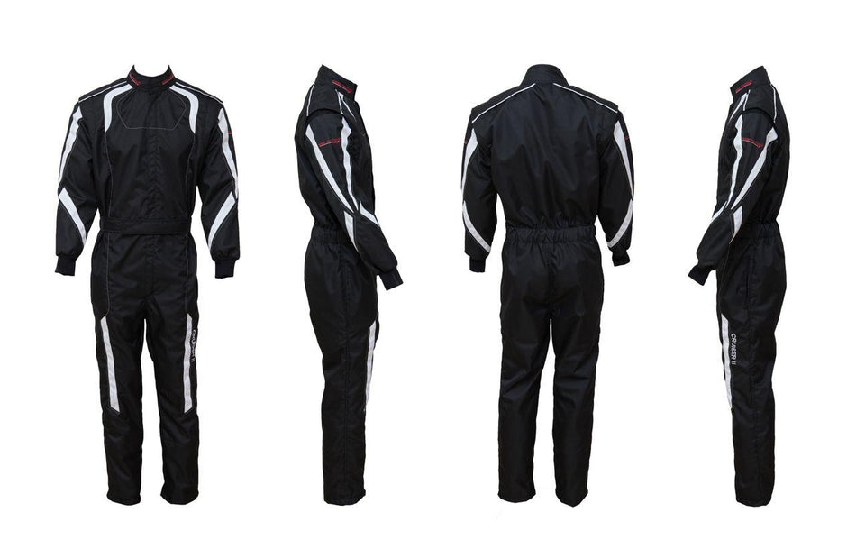 Kart- & Motorsportoverall, Modell CRUISER II, schwarz/weiß, keep-racing®