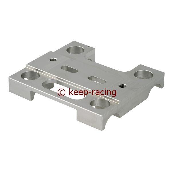 Motor mount base plate, 30 mm x 92 mm, silver anodized