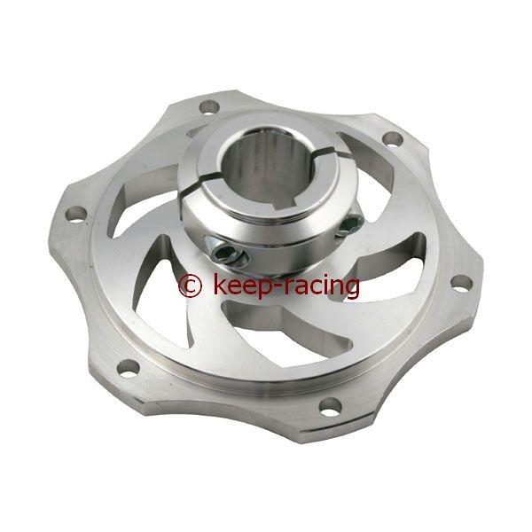 Bremsscheibenaufnahme, Aluminium, für 25mm Achse, silber eloxiert
