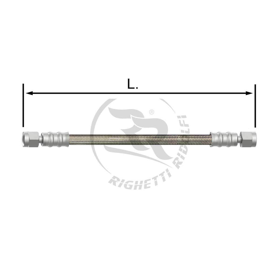 Flex de frein en acier, inox, revêtement transparent, longueur : 70 cm à 95 cm