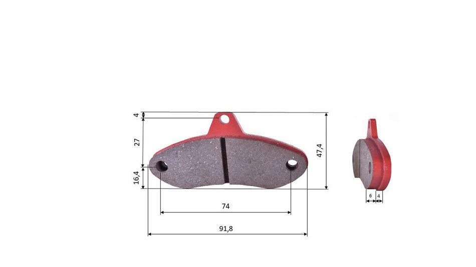 Jeu de plaquettes de frein (2 pièces), pour EA Comp., First Kart/Wildkart, arrière (490)