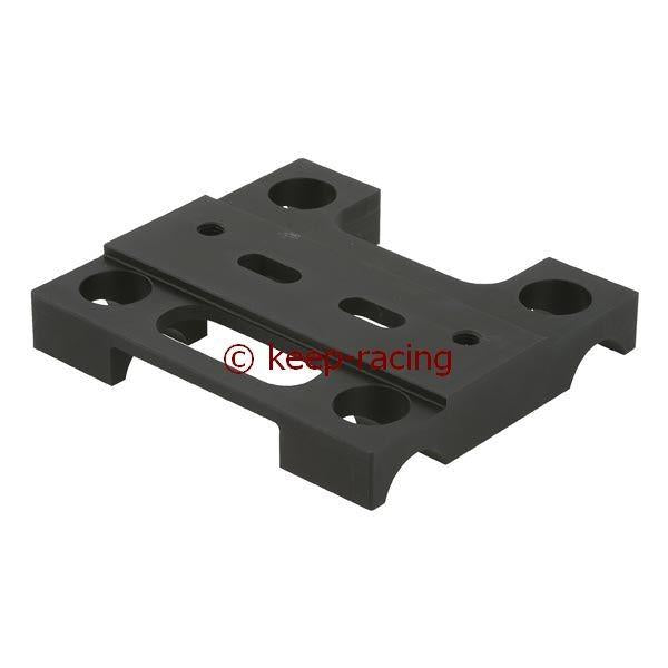 Motor mount base plate, 32 mm x 92 mm, black anodized
