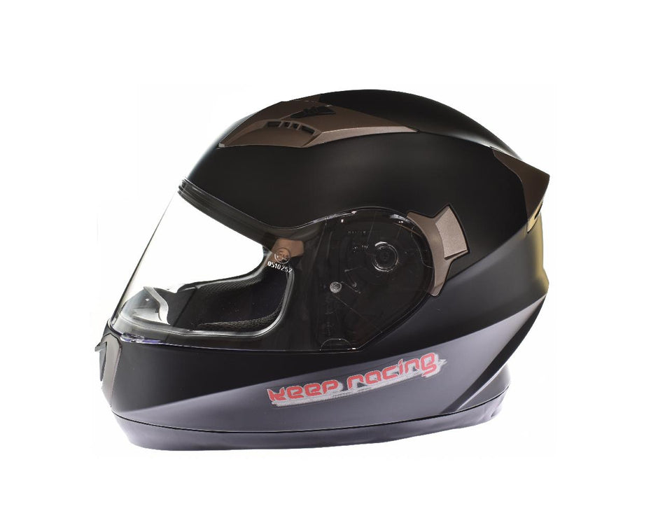 keep-racing® Motorsporthelm AIR, Größe XS-XL, schwarz matt, ECE / 22-05, DOT FMVSS 218, NBR 7471