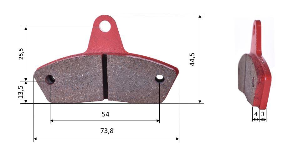 Satz Bremsbeläge (2 Stück), für Haase/Intrepid/Birel/Parolin/SKM, vorne (492)