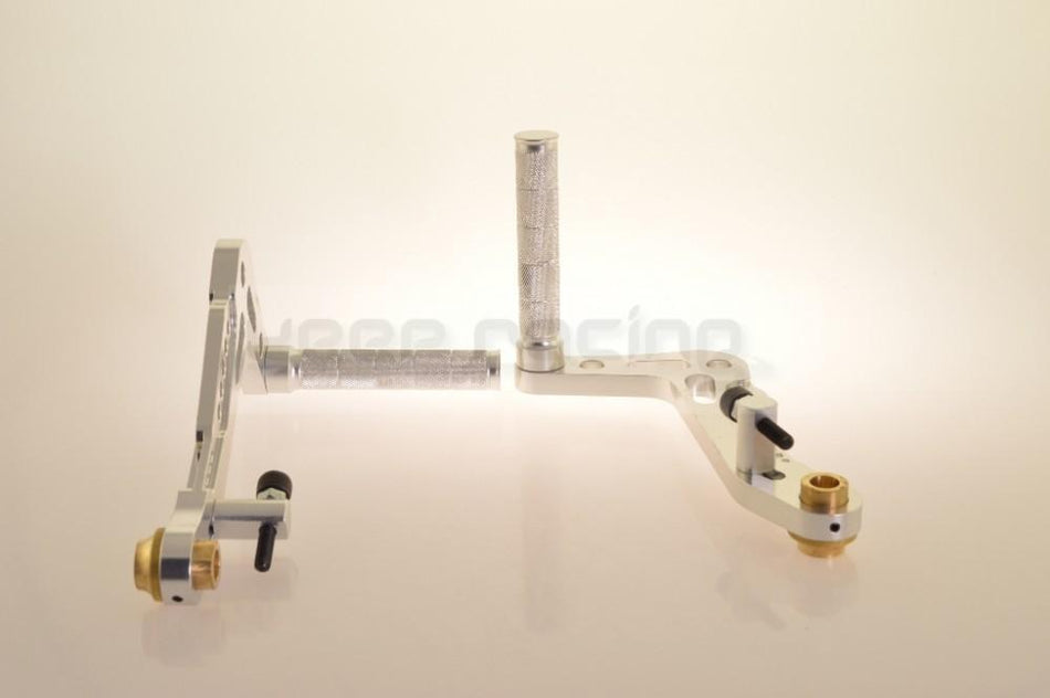Aluminium Pedalset Bremspedal & Gaspedal, silber eloxiert
