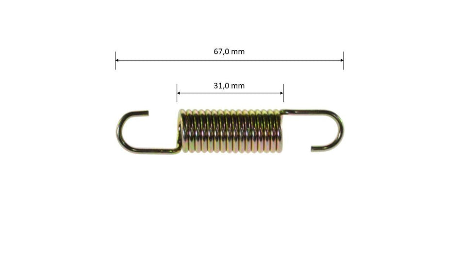 Ressort d'échappement, 67 mm, anodisé doré