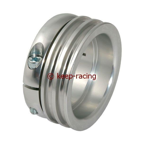Roue motrice en aluminium pour axe de 50 mm, anodisée argent