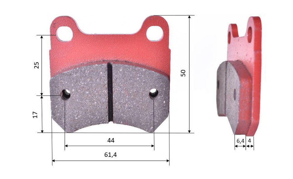 Satz Bremsbeläge (2 Stück), für PCR Vorne-K4A HYDR. hinten (524)