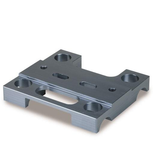 Motor mount base plate, 28 mm x 92 mm, anodized titanium