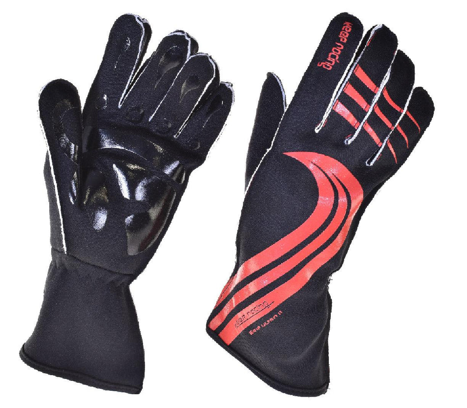 GRIP ULTRA II Motorsport Handschuhe, keep-racing®, schwarz/rot, Größe 4XS-3XL