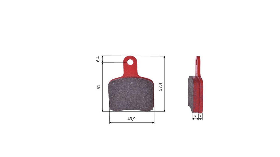 Set of brake pads (2 pieces), for Tony Kart, front &amp; rear (427)