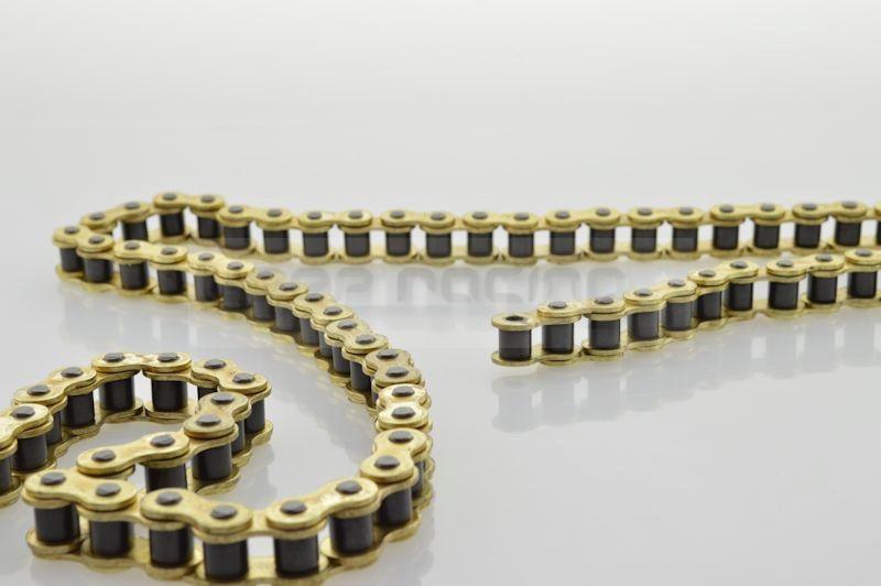Chaîne KMC 428 dorée de 10 mètres, certifiée ISO 9001, avec 4 maillons de fermeture