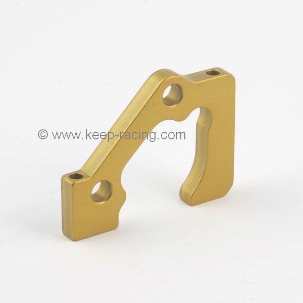 Aluminiumhalter für 2x2 Bremssattel, vorne, gold eloxiert