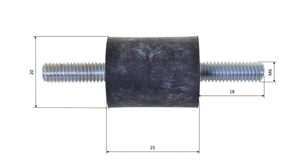 Silent block, rubber-metal bearing, rubber buffer M6, (5922)